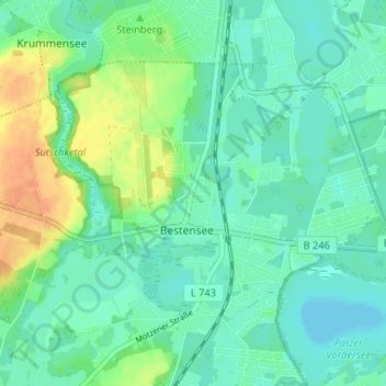 Mappa topografica Groß Besten, altitudine, rilievo