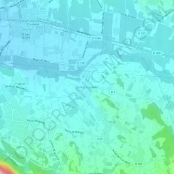 Mappa topografica Le Petit Coustellet, altitudine, rilievo