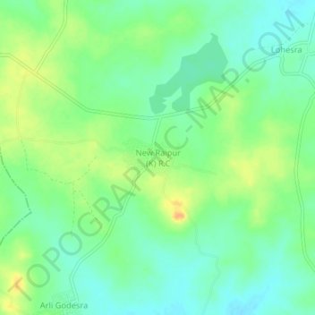 Mappa topografica New Raipur (K) R.C, altitudine, rilievo