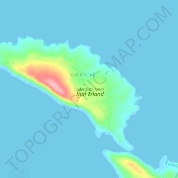 Mappa topografica Cadena de Amor, altitudine, rilievo
