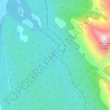Mappa topografica Siffleur Falls, altitudine, rilievo
