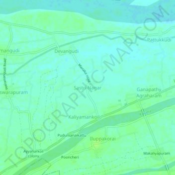 Mappa topografica Sastri Nagar, altitudine, rilievo