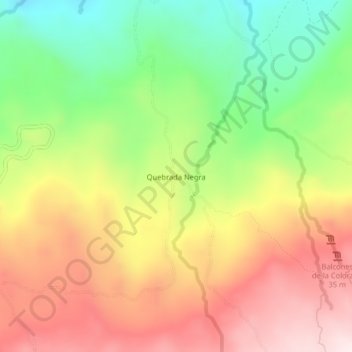 Mappa topografica Quebrada Negra, altitudine, rilievo