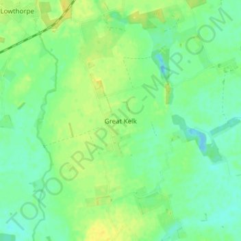 Mappa topografica Great Kelk, altitudine, rilievo