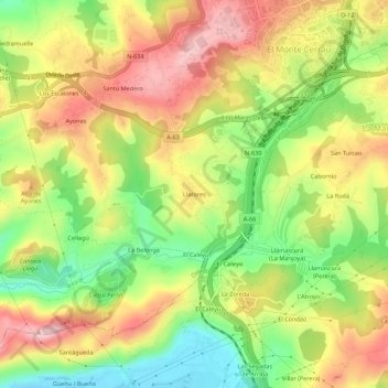 Mappa topografica Latores, altitudine, rilievo