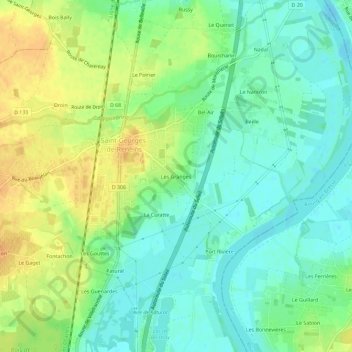 Mappa topografica Les Granges, altitudine, rilievo