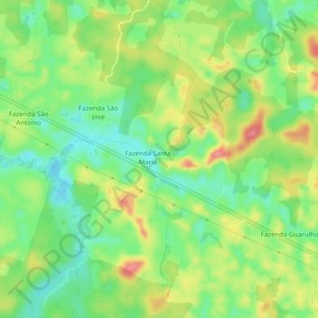 Mappa topografica Fazenda Jandaia, altitudine, rilievo