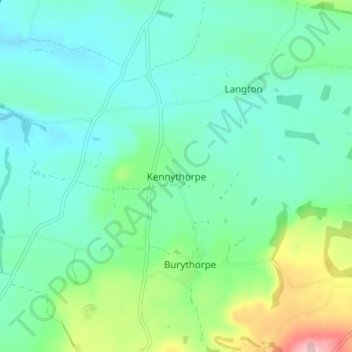 Mappa topografica Kennythorpe, altitudine, rilievo