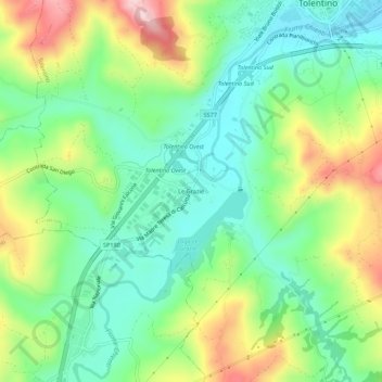 Mappa topografica Le Grazie, altitudine, rilievo
