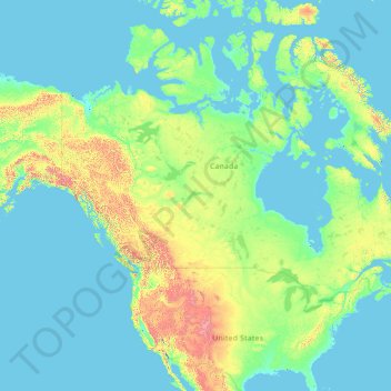Mappa topografica America settentrionale, altitudine, rilievo