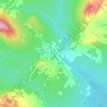 Mappa topografica Millville, altitudine, rilievo