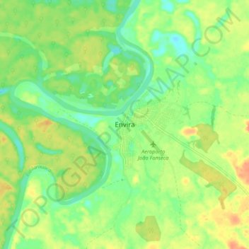 Mappa topografica Envira, altitudine, rilievo