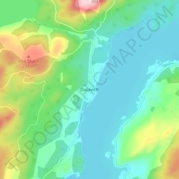 Mappa topografica Dalavich, altitudine, rilievo