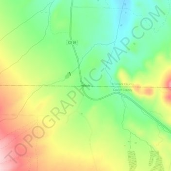 Mappa topografica Hillside, altitudine, rilievo