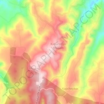 Mappa topografica Kabartonjo, altitudine, rilievo