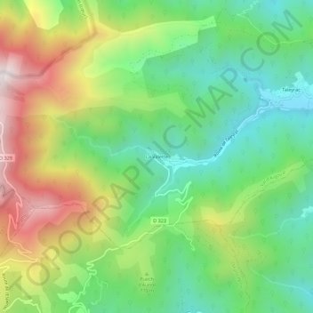 Mappa topografica La Valette, altitudine, rilievo