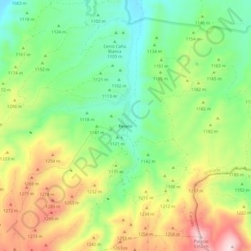 Mappa topografica Rejano, altitudine, rilievo
