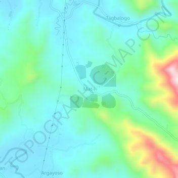 Mappa topografica Mat-i, altitudine, rilievo