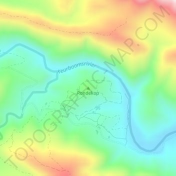 Mappa topografica Rondekop, altitudine, rilievo