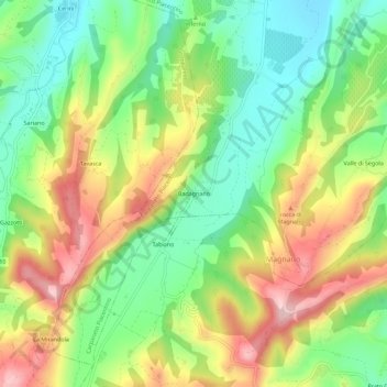 Mappa topografica Badagnano, altitudine, rilievo