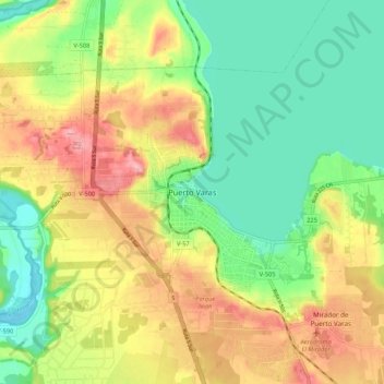 Mappa topografica Puerto Varas, altitudine, rilievo