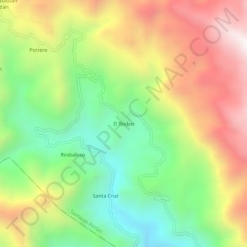 Mappa topografica El Rodeo, altitudine, rilievo