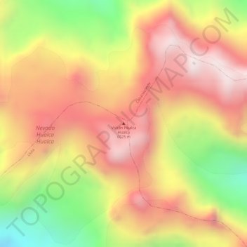 Mappa topografica Volcán Hualca Hualca, altitudine, rilievo