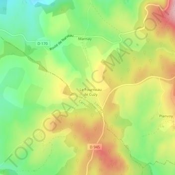 Mappa topografica Cusy, altitudine, rilievo