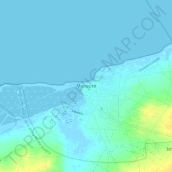 Mappa topografica Manaure, altitudine, rilievo
