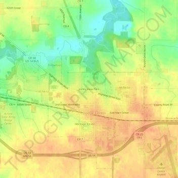 Mappa topografica Valley View Park, altitudine, rilievo