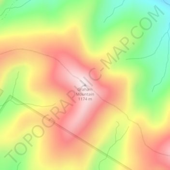 Mappa topografica Graham Mountain, altitudine, rilievo