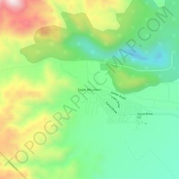 Mappa topografica Eagle Mountain, altitudine, rilievo