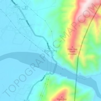 Mappa topografica Banaoang, altitudine, rilievo