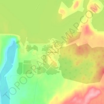 Mappa topografica Светлогорск, altitudine, rilievo
