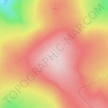 Mappa topografica Cold Fell, altitudine, rilievo