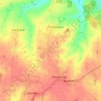 Mappa topografica Tan Office Green, altitudine, rilievo