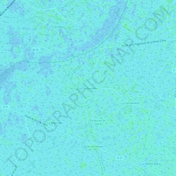 Mappa topografica La Guillaudière, altitudine, rilievo