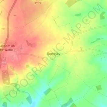 Mappa topografica Stonesby, altitudine, rilievo