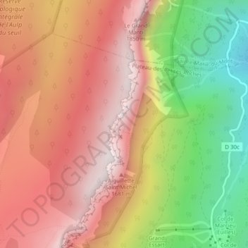 Mappa topografica Tour Isabelle, altitudine, rilievo
