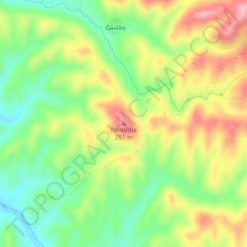 Mappa topografica Fontinha, altitudine, rilievo