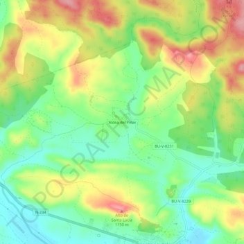 Mappa topografica Aldea del Pinar, altitudine, rilievo