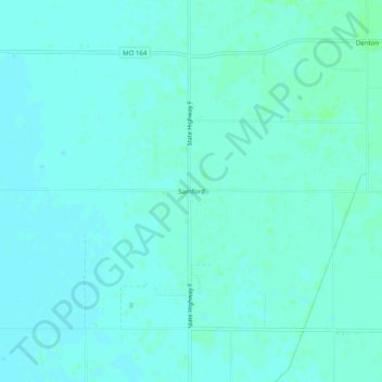Mappa topografica Samford, altitudine, rilievo