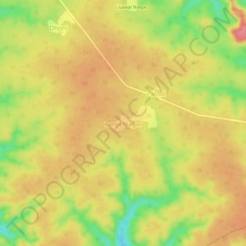 Mappa topografica Ranjit Nagar, altitudine, rilievo