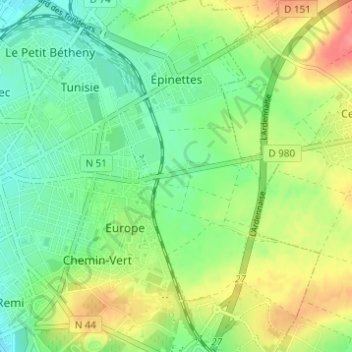 Mappa topografica La Saboterie, altitudine, rilievo
