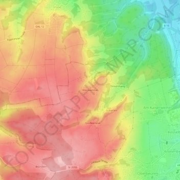 Mappa topografica Kleinkemnat, altitudine, rilievo