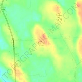 Mappa topografica Tug Hill, altitudine, rilievo