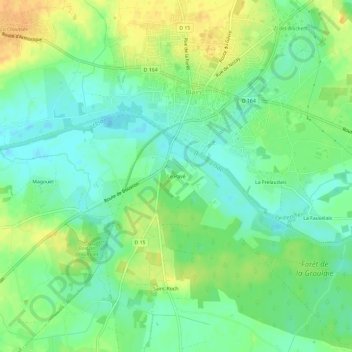 Mappa topografica Le Pavé, altitudine, rilievo