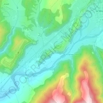 Mappa topografica Montferrer, altitudine, rilievo