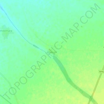 Mappa topografica Khangri, altitudine, rilievo