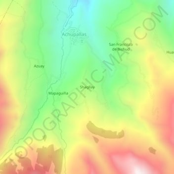 Mappa topografica Shagllay, altitudine, rilievo